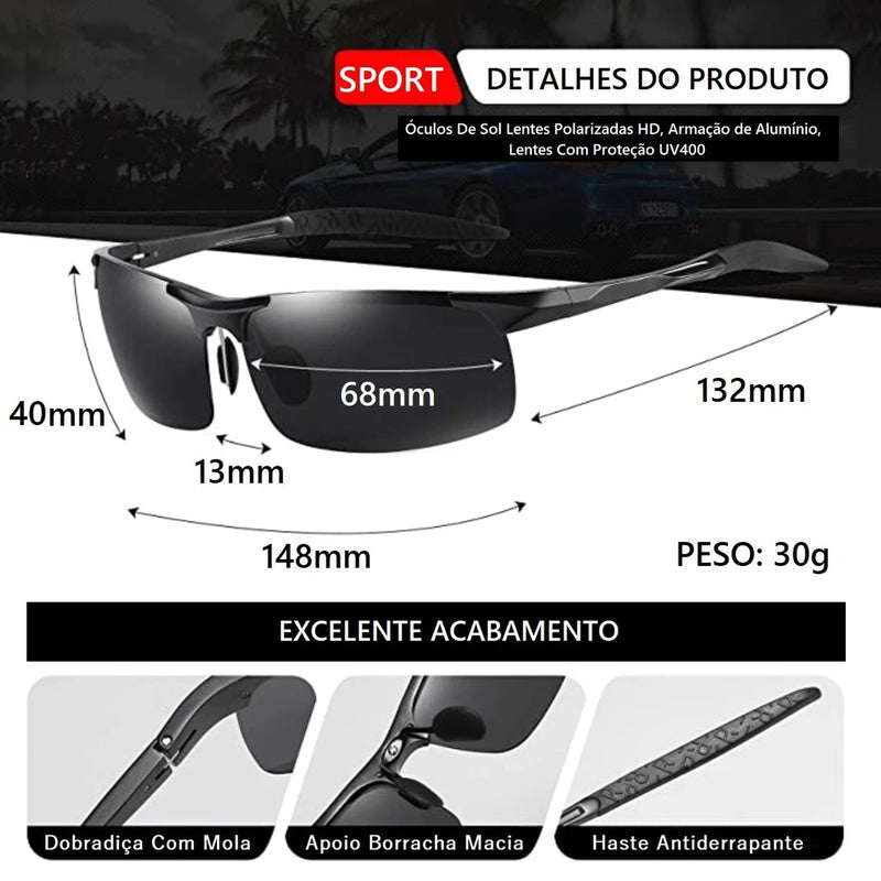 Óculos De Sol Esportivo Unissex Polarizado UV400 Ref.:618